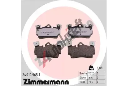 ZIMMERMANN Sada brzdovch destiek rd:z ZIM 24010.965.1, 24010.965.1