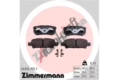 ZIMMERMANN Sada brzdovch destiek - kotouov brzda ZIM 24014.155.1, 24014.155.1