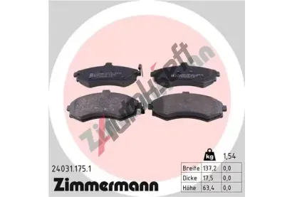 ZIMMERMANN Sada brzdov�ch desti�ek - kotou�ov� brzda ZIM 24031.175.1, 24031.175.1