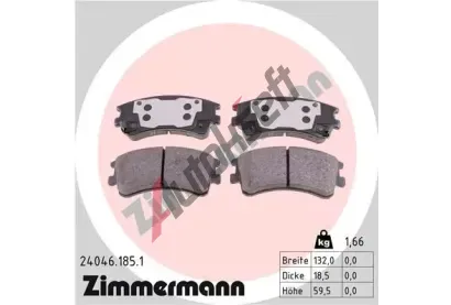 ZIMMERMANN Sada brzdových destiček - kotoučová brzda ZIM 24046.185.1, 24046.185.1 ZIMMERMANN Sada brzdových destiček - kotoučová brzda ZIM 24046.185.1, 24046.185.1