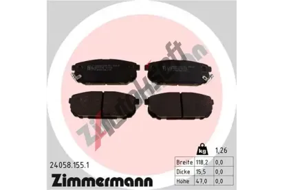 ZIMMERMANN Sada brzdovch destiek - kotouov brzda ZIM 24058.155.1, 24058.155.1