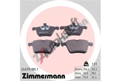 ZIMMERMANN Sada brzdovch destiek ZIM 24079.185.1, 24079.185.1