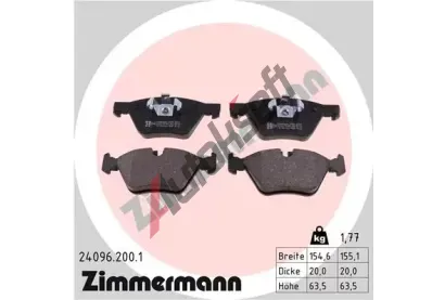 ZIMMERMANN Sada brzdovch destiek kotouov brzdy ZIM 24096.200.1, 24096.200.1