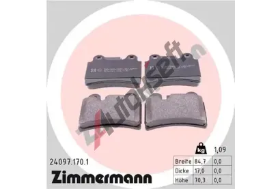 ZIMMERMANN Sada brzdovch destiek ZIM 24097.170.1, 24097.170.1