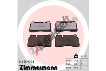 ZIMMERMANN Sada brzdovch destiek rd:z ZIM 24098.970.1, 24098.970.1