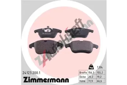ZIMMERMANN Sada brzdovch destiek - kotouov brzda ZIM 24123.200.1, 24123.200.1