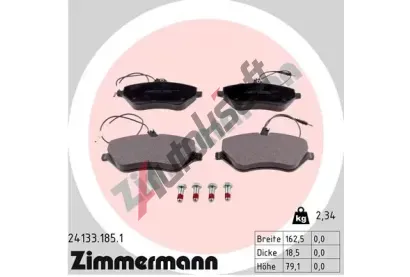 ZIMMERMANN Sada brzdovch destiek - kotouov brzda ZIM 24133.185.1, 24133.185.1