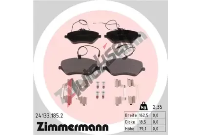 ZIMMERMANN Sada brzdovch destiek ZIM 24133.185.2, 24133.185.2