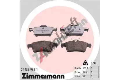 ZIMMERMANN Sada brzdovch destiek rd:z ZIM 24137.968.1, 24137.968.1