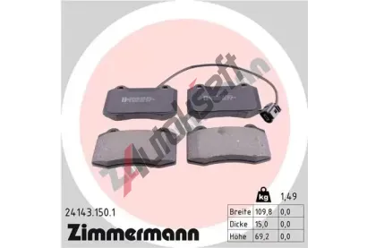 ZIMMERMANN Sada brzdovch destiek - kotouov brzda ZIM 24143.150.1, 24143.150.1