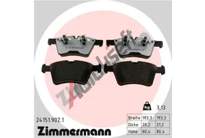 ZIMMERMANN Sada brzdovch destiek rd:z ZIM 24151.902.1, 24151.902.1