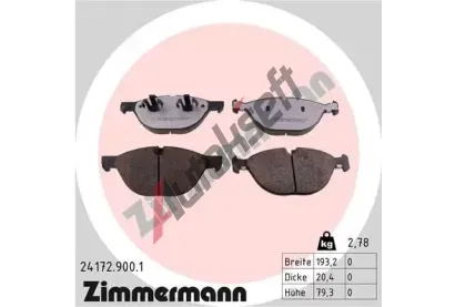 ZIMMERMANN Sada brzdovch destiek rd:z ZIM 24172.900.1, 24172.900.1