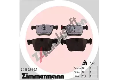 ZIMMERMANN Sada brzdovch destiek rd:z ZIM 24180.970.1, 24180.970.1