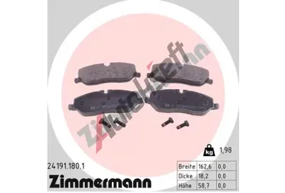ZIMMERMANN Sada brzdovch destiek ZIM 24191.180.1, 24191.180.1