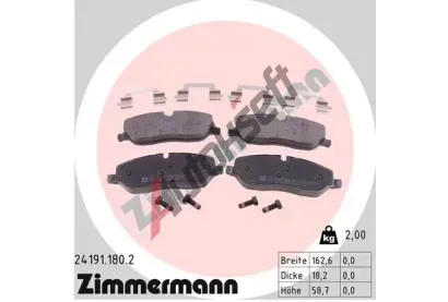 ZIMMERMANN Sada brzdovch destiek ZIM 24191.180.2, 24191.180.2