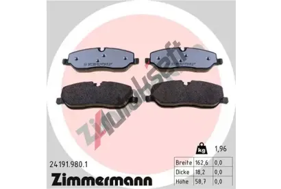 ZIMMERMANN Sada brzdovch destiek rd:z ZIM 24191.980.1, 24191.980.1