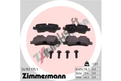 ZIMMERMANN Sada brzdovch destiek ZIM 24192.175.1, 24192.175.1