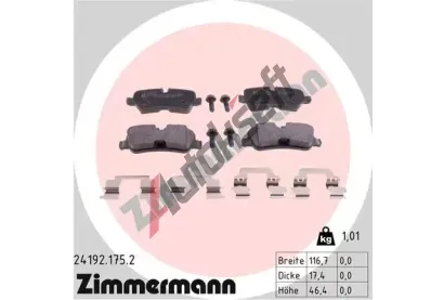 ZIMMERMANN Sada brzdovch destiek ZIM 24192.175.2, 24192.175.2