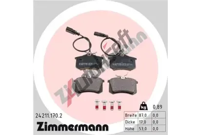 ZIMMERMANN Sada brzdovch destiek ZIM 24211.170.2, 24211.170.2
