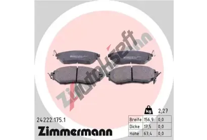 ZIMMERMANN Sada brzdovch destiek - kotouov brzda ZIM 24222.175.1, 24222.175.1