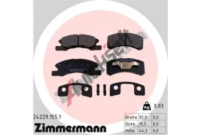 ZIMMERMANN Sada brzdovch destiek ZIM 24229.155.1, 24229.155.1