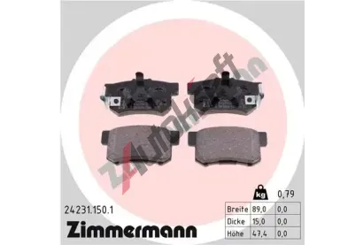 ZIMMERMANN Sada brzdovch destiek - kotouov brzda ZIM 24231.150.1, 24231.150.1