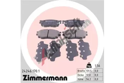 ZIMMERMANN Sada brzdovch destiek - kotouov brzda ZIM 24246.170.1, 24246.170.1