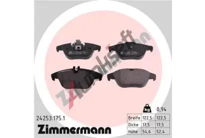 ZIMMERMANN Sada brzdovch destiek - kotouov brzda ZIM 24253.175.1, 24253.175.1