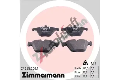 ZIMMERMANN Sada brzdovch destiek - kotouov brzda ZIM 24255.200.1, 24255.200.1