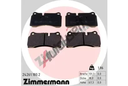ZIMMERMANN Sada brzdovch destiek ZIM 24261.180.2, 24261.180.2