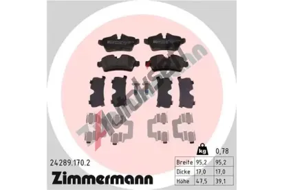 ZIMMERMANN Sada brzdovch destiek ZIM 24289.170.2, 24289.170.2