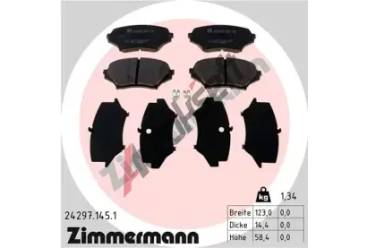 ZIMMERMANN Sada brzdovch destiek ZIM 24297.145.1, 24297.145.1