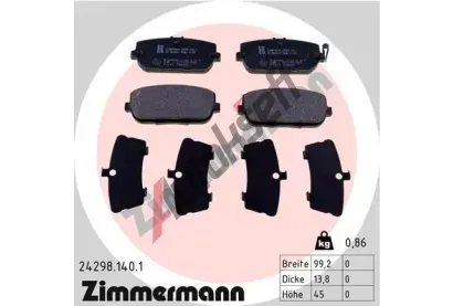 ZIMMERMANN Sada brzdovch destiek ZIM 24298.140.1, 24298.140.1