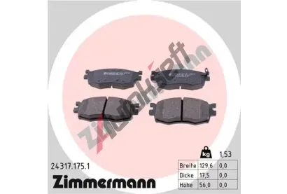 ZIMMERMANN Sada brzdovch destiek - kotouov brzda ZIM 24317.175.1, 24317.175.1