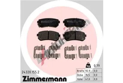 ZIMMERMANN Sada brzdovch destiek ZIM 24320.155.2, 24320.155.2