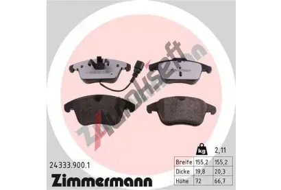 ZIMMERMANN Sada brzdovch destiek rd:z ZIM 24333.900.1, 24333.900.1