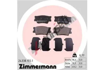 ZIMMERMANN Sada brzdovch destiek ZIM 24338.155.1, 24338.155.1