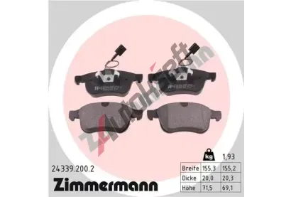 ZIMMERMANN Sada brzdovch destiek ZIM 24339.200.2, 24339.200.2