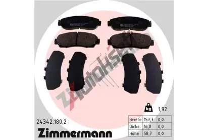 ZIMMERMANN Sada brzdovch destiek ZIM 24342.180.2, 24342.180.2