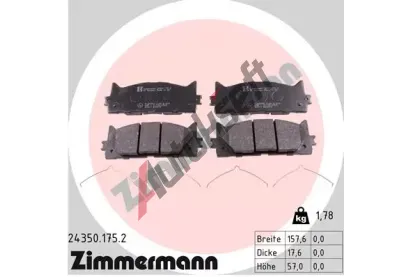 ZIMMERMANN Sada brzdovch destiek ZIM 24350.175.2, 24350.175.2