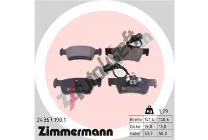 ZIMMERMANN Sada brzdovch destiek ZIM 24367.190.1, 24367.190.1