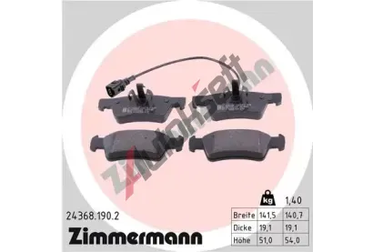 ZIMMERMANN Sada brzdovch destiek ZIM 24368.190.2, 24368.190.2