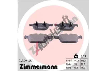 ZIMMERMANN Sada brzdovch destiek - kotouov brzda ZIM 24399.195.1, 24399.195.1