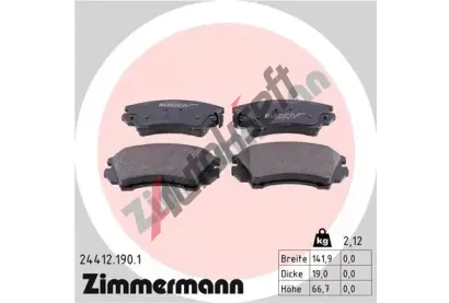 ZIMMERMANN Sada brzdovch destiek - kotouov brzda ZIM 24412.190.1, 24412.190.1