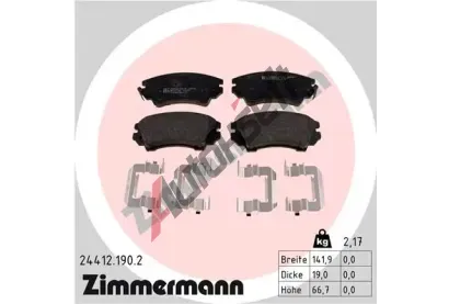 ZIMMERMANN Sada brzdovch destiek ZIM 24412.190.2, 24412.190.2