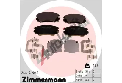 ZIMMERMANN Sada brzdových destiček ZIM 24415.190.2, 24415.190.2 ZIMMERMANN Sada brzdových destiček ZIM 24415.190.2, 24415.190.2