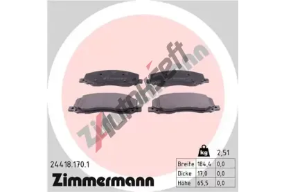 ZIMMERMANN Sada brzdov�ch desti�ek - kotou�ov� brzda ZIM 24418.170.1, 24418.170.1
