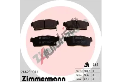 ZIMMERMANN Sada brzdovch destiek ZIM 24423.150.1, 24423.150.1