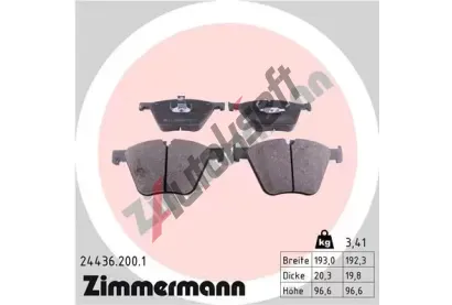 ZIMMERMANN Sada brzdovch destiek ZIM 24436.200.1, 24436.200.1