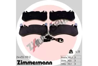 ZIMMERMANN Sada brzdovch destiek ZIM 24455.170.2, 24455.170.2